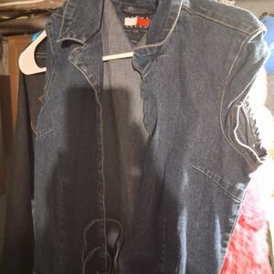 Womens Tommy Jeans Romper Jumpsuit Sleeveless Denim Vest